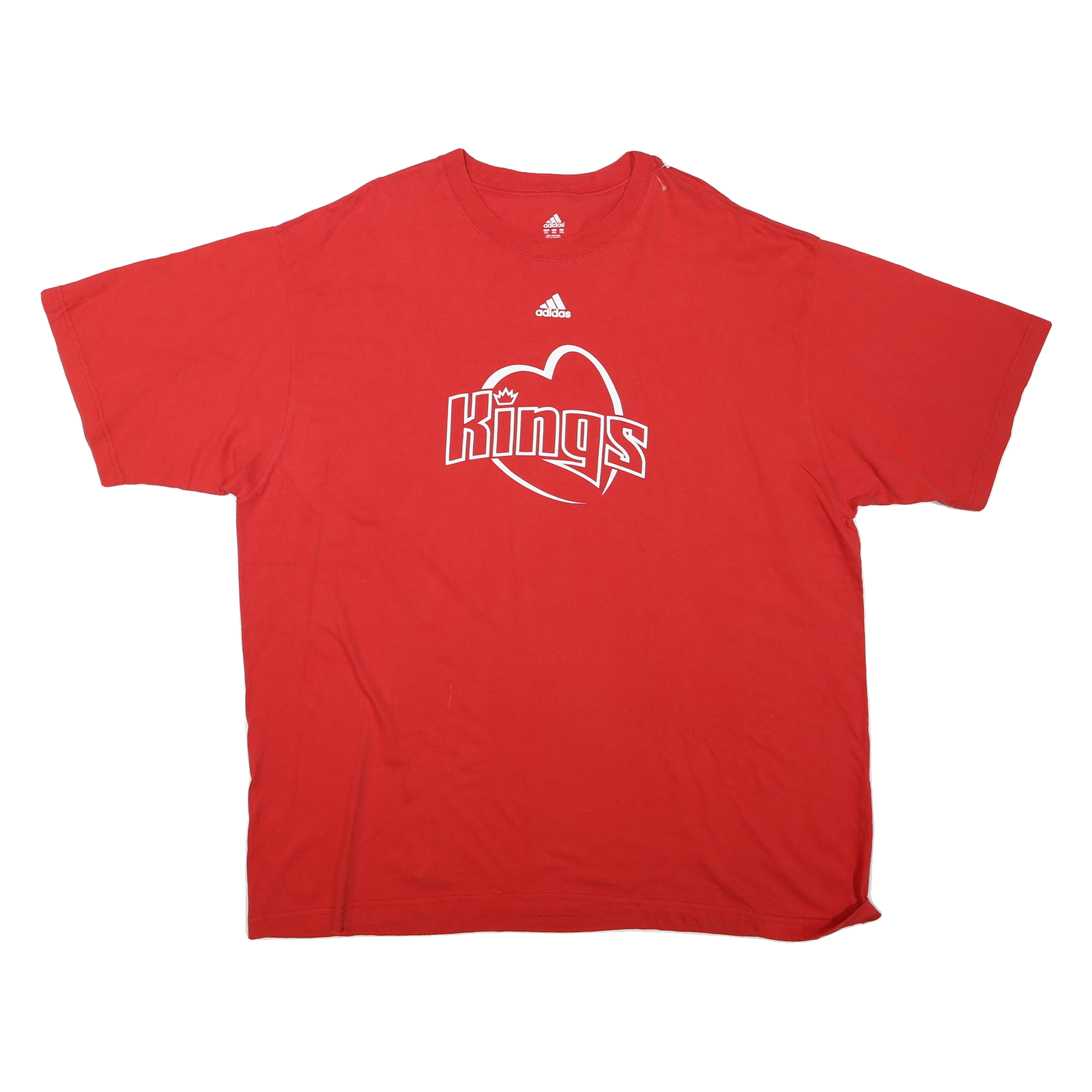 ADIDAS Mens Red Kings Graphic T-Shirt 2XL Short Sleeve Crew Neck Cotton Blend