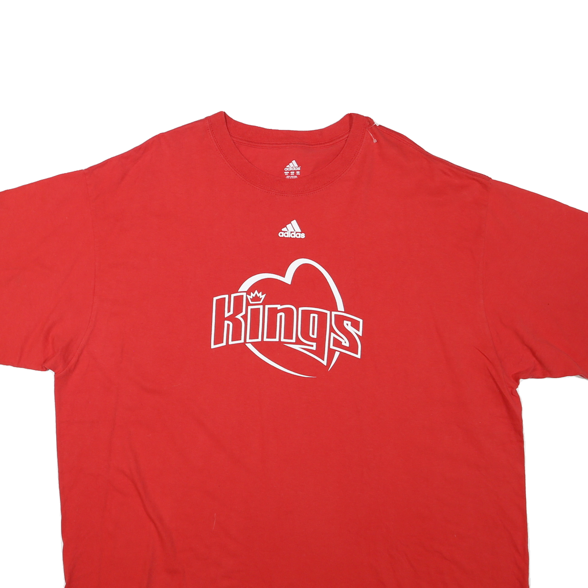 ADIDAS Mens Red Kings Graphic T-Shirt 2XL Short Sleeve Crew Neck Cotton Blend