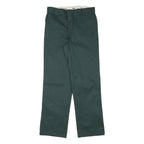 DICKIES Mens Regular Fit Green Cotton Blend Trousers W31 L31 Workwear Straight