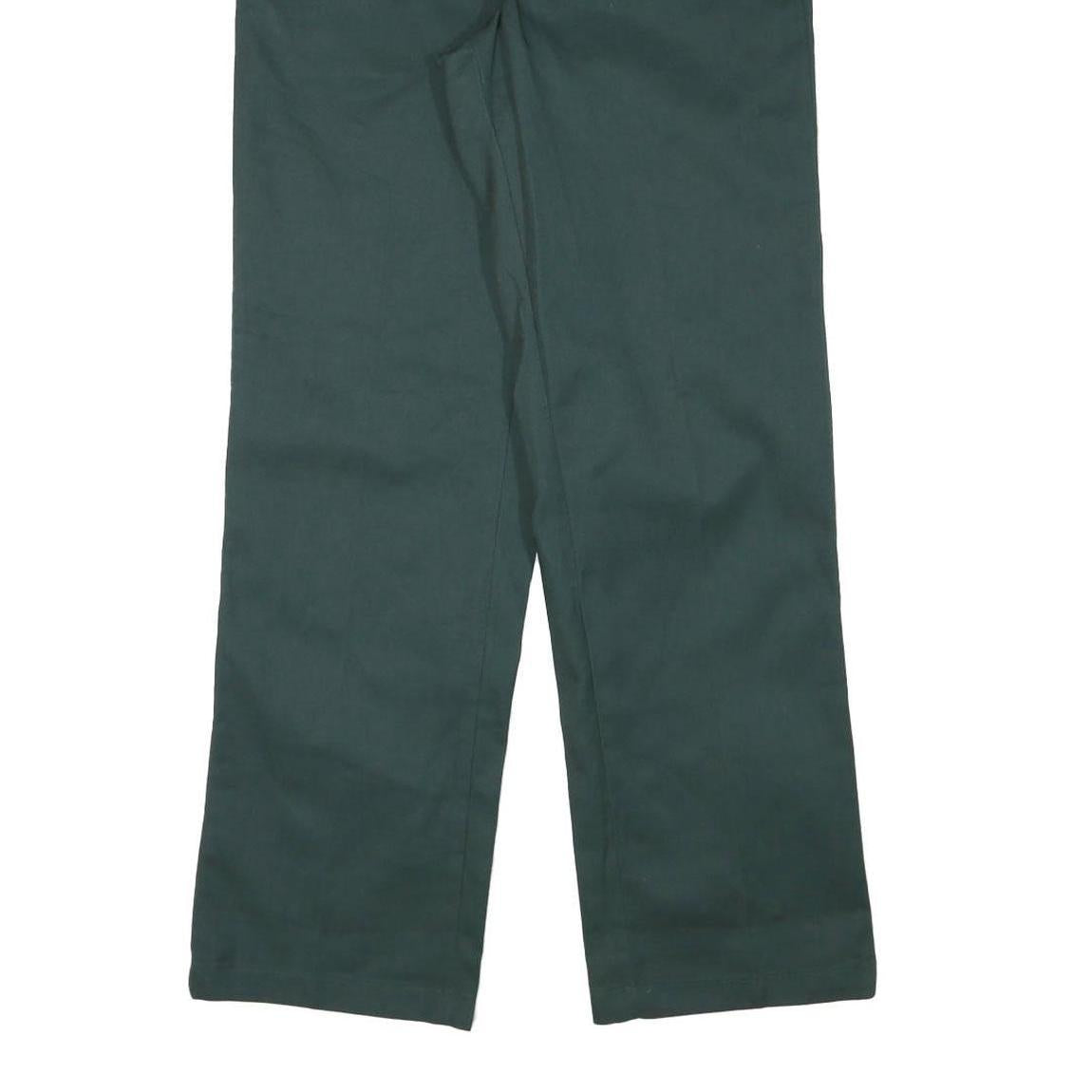 DICKIES Mens Regular Fit Green Cotton Blend Trousers W31 L31 Workwear Straight
