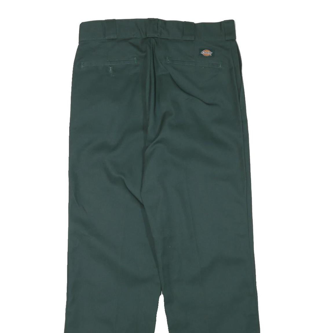 DICKIES Mens Regular Fit Green Cotton Blend Trousers W31 L31 Workwear Straight