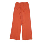 LUCIA Womens Wool Blend Relaxed Orange Trousers W27 L30 Button Zip Wide Leg