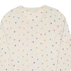 TOMMY HILFIGER Womens Cream Cotton Patterned Button Up Jumper S Lightweight Soft