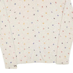 TOMMY HILFIGER Womens Cream Cotton Patterned Button Up Jumper S Lightweight Soft