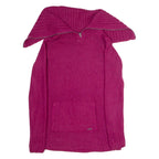O'NEILL Womens Jumper Pink Roll Neck Chunky Knit M