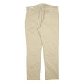 LEVI'S Mens Cotton Blend Beige Slim Straight Trousers W36 L30 Classic Zip