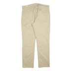 LEVI'S Mens Cotton Blend Beige Slim Straight Trousers W36 L30 Classic Zip