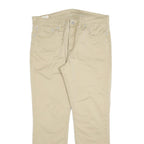 LEVI'S Mens Cotton Blend Beige Slim Straight Trousers W36 L30 Classic Zip