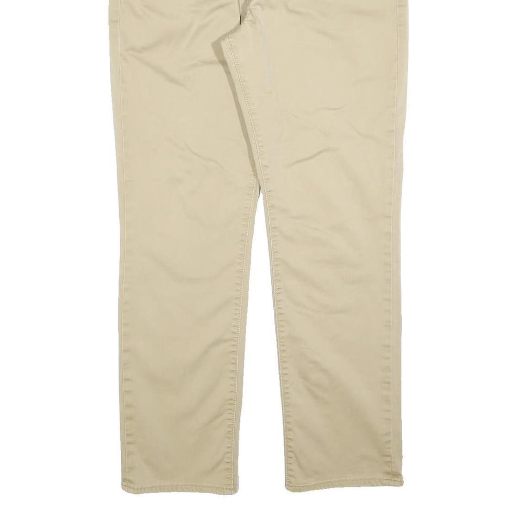 LEVI'S Mens Cotton Blend Beige Slim Straight Trousers W36 L30 Classic Zip