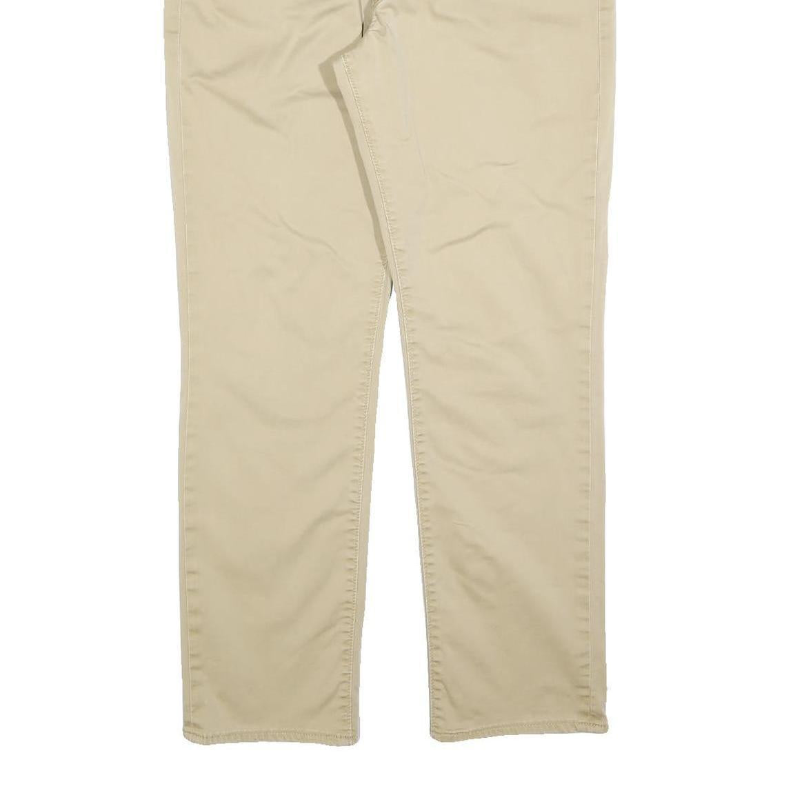LEVI'S Mens Cotton Blend Beige Slim Straight Trousers W36 L30 Classic Zip