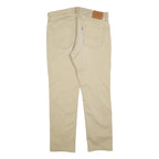 LEVI'S Mens Cotton Blend Beige Slim Straight Trousers W36 L30 Classic Zip