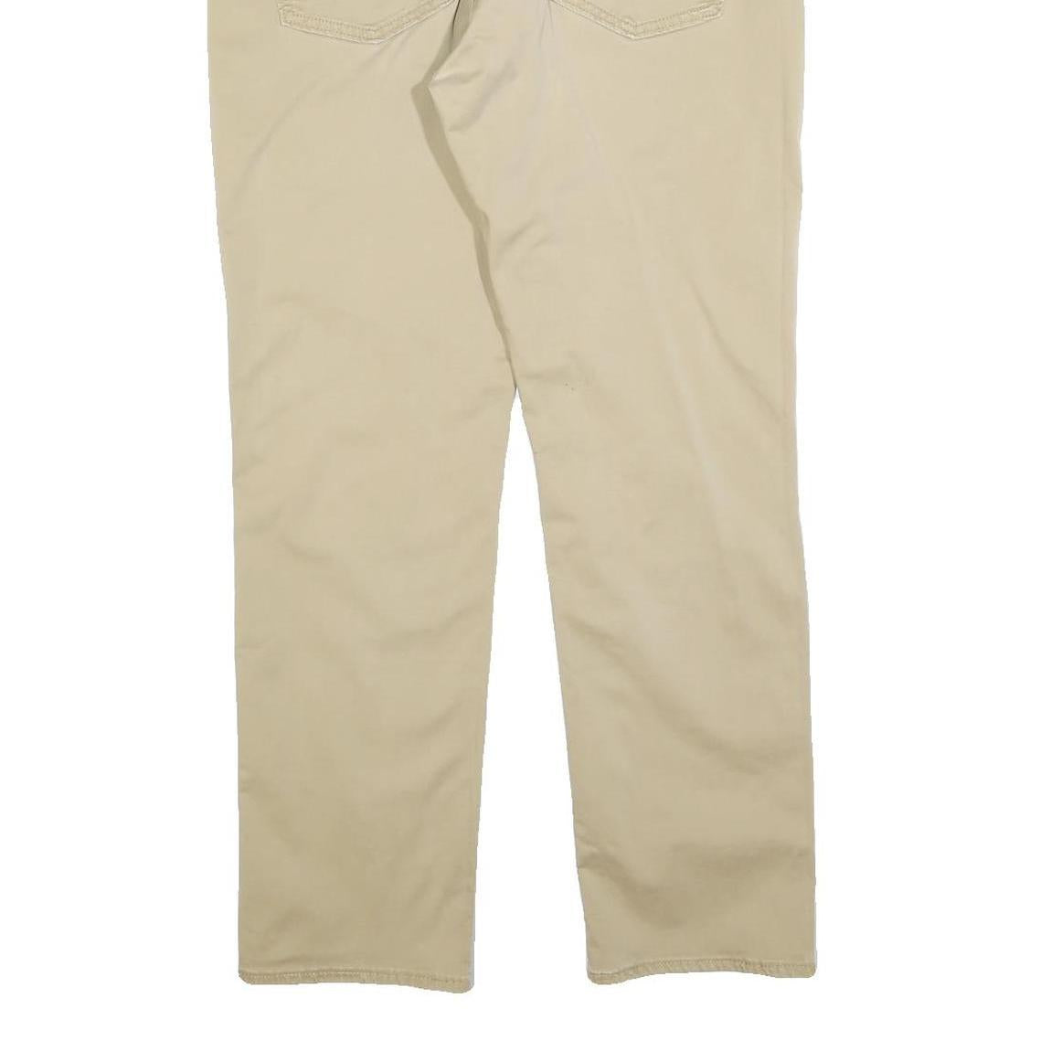 LEVI'S Mens Cotton Blend Beige Slim Straight Trousers W36 L30 Classic Zip