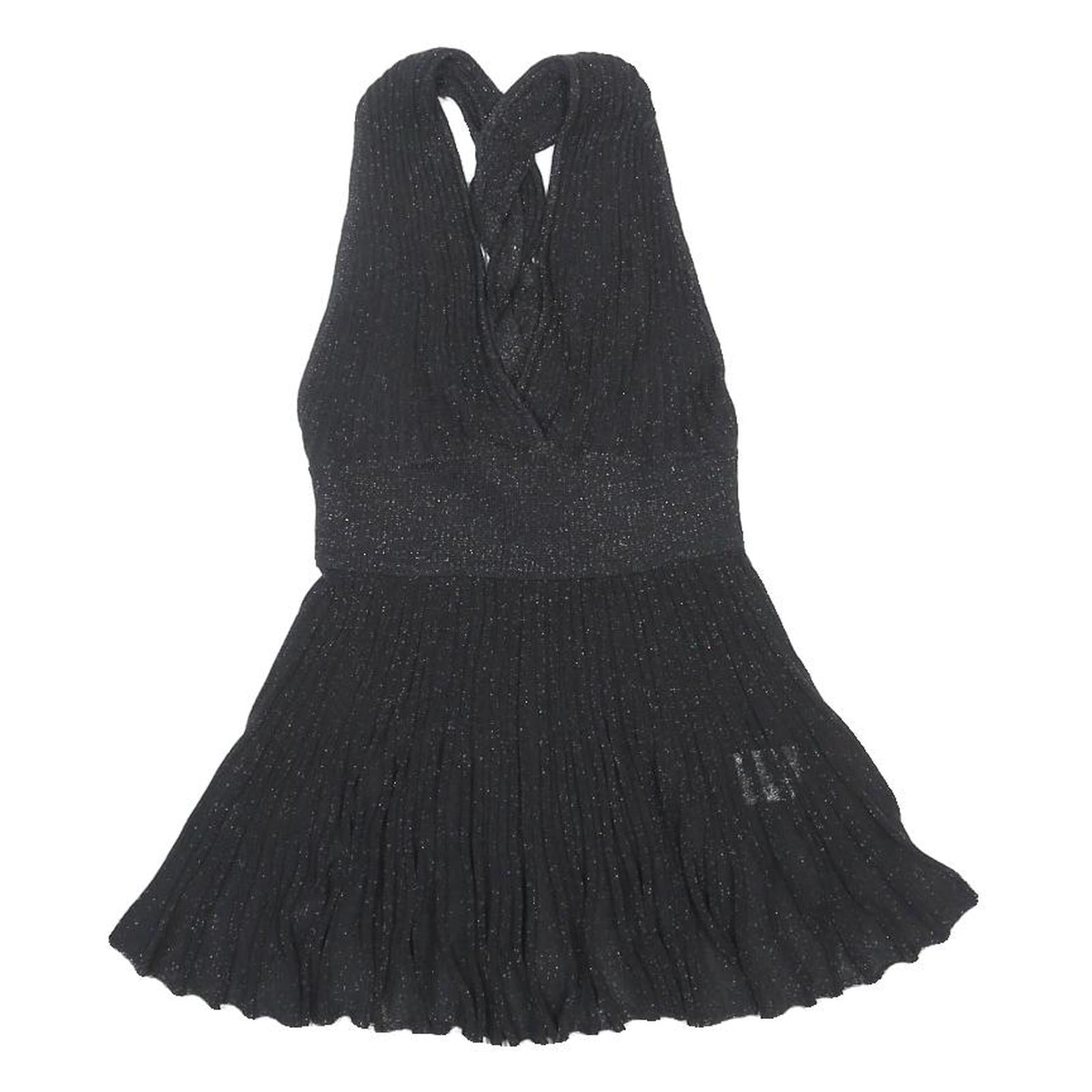 JOSEPH Womens Black Sleeveless Fit & Flare Knit Mini Dress XS Evening Party