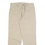 WRANGLER Mens Beige Regular Straight Denim W34 L28 Casual Zip Cotton Jeans