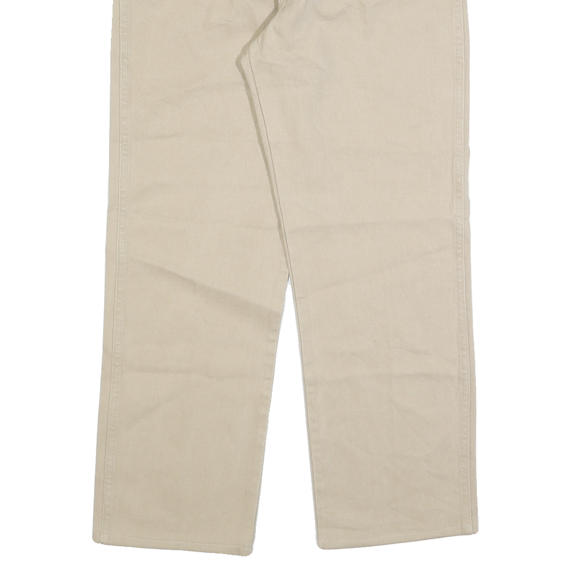 WRANGLER Mens Beige Regular Straight Denim W34 L28 Casual Zip Cotton Jeans