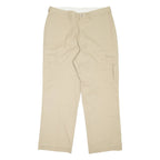 DICKIES Cargo Workwear Mens Trousers Beige Relaxed Straight W38 L32