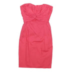 COAST Womens Pink Strapless Sheath Dress Polyester Blend UK 10 Evening Formal