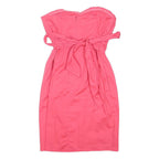 COAST Womens Pink Strapless Sheath Dress Polyester Blend UK 10 Evening Formal
