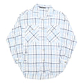 PAGE ONE Womens Blue & White Check Shirt S Casual Cotton Blend Long Sleeve