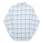 PAGE ONE Womens Blue & White Check Shirt S Casual Cotton Blend Long Sleeve
