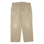 CARHARTT Mens Cotton Blend Beige Regular Zip Trousers W38 L30 Workwear Utility