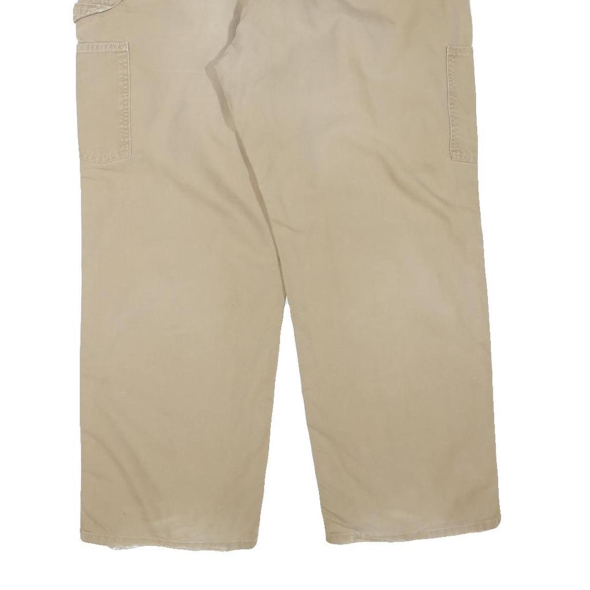 CARHARTT Mens Cotton Blend Beige Regular Zip Trousers W38 L30 Workwear Utility