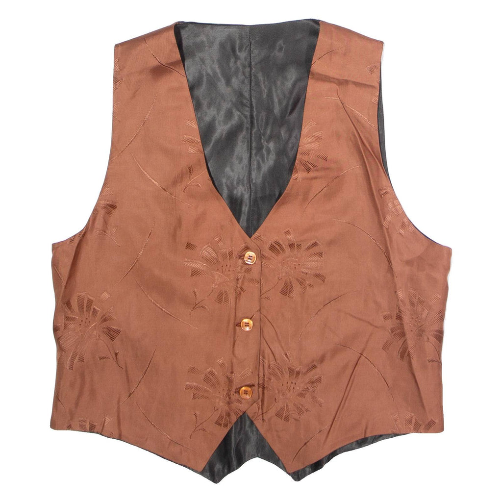 Womens Blazer Waistcoat Orange Floral XL
