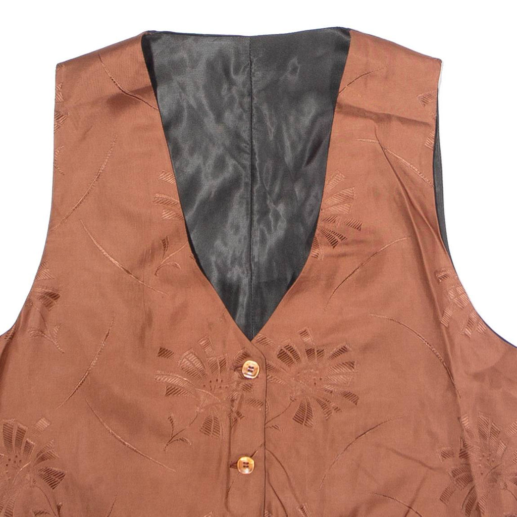Womens Blazer Waistcoat Orange Floral XL