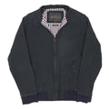 BEN SHERMAN Mens Navy Blue Cotton Blend Harrington Jacket S Plain Zip Casual