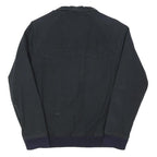 BEN SHERMAN Mens Navy Blue Cotton Blend Harrington Jacket S Plain Zip Casual