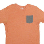THE NORTH FACE Mens Orange & Grey Casual T-Shirt M Short Sleeve Crew Neck Pocket