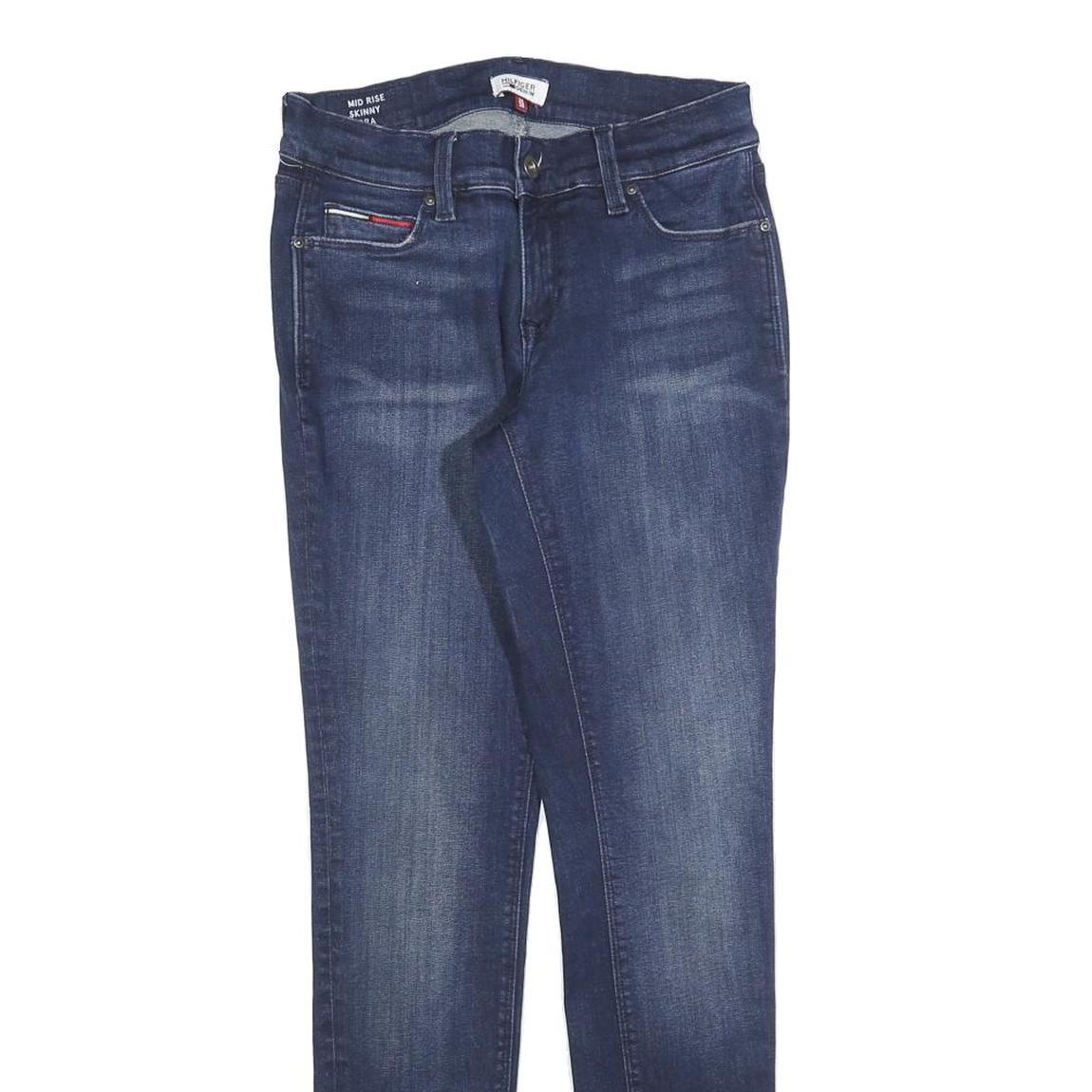TOMMY HILFIGER Womens Jeans Blue Slim Skinny Denim Medium W28 L30 Stylish Zip