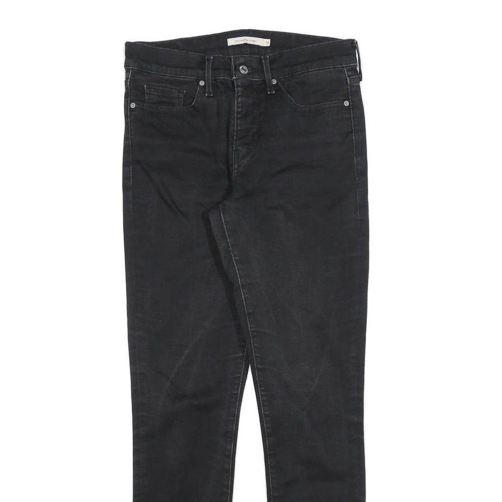 LEVI'S 311 Womens Slim Black Denim Jeans Cotton Blend Zip W28 L30 Stylish Fit