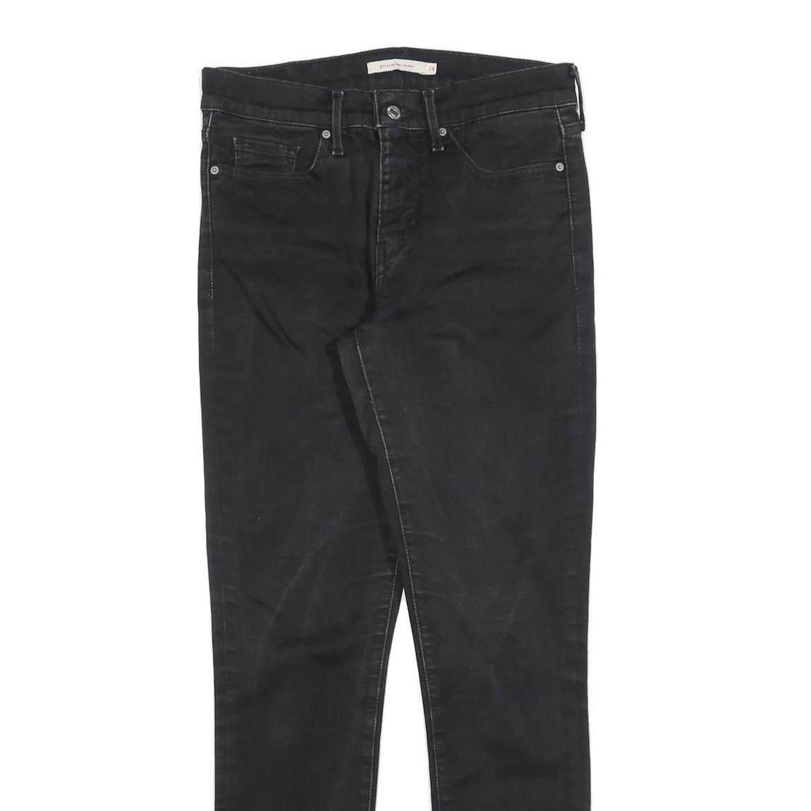 LEVI'S 311 Womens Slim Black Denim Jeans Cotton Blend Zip W28 L30 Stylish Fit
