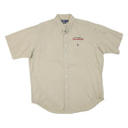 RALPH LAUREN Mens Beige Cotton Blend Casual Shirt L Embroidered Logo