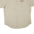RALPH LAUREN Mens Beige Cotton Blend Casual Shirt L Embroidered Logo