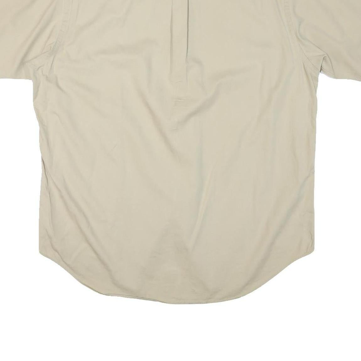 RALPH LAUREN Mens Beige Cotton Blend Casual Shirt L Embroidered Logo