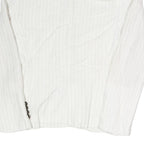 ZARA Womens White Pinstripe Blazer Jacket S Cotton Blend Button Closure Tailored