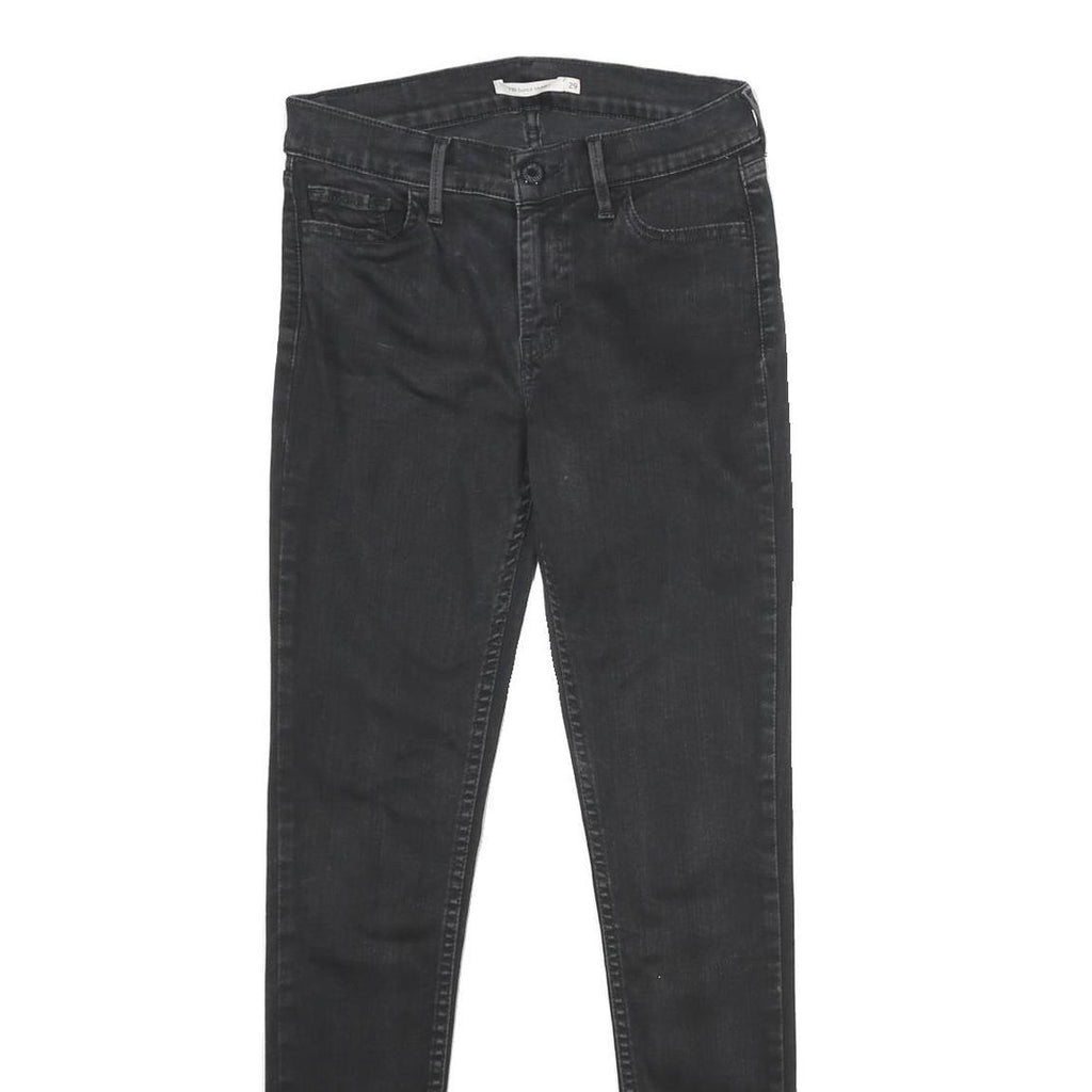 LEVI'S Womens Jeans Black Slim Skinny Denim Medium W29 L30 710 Super Skinny