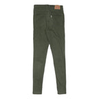LEVI'S Womens Cotton Blend Green Regular Skinny Trousers W27 L29 Zip Closure
