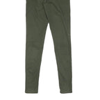 LEVI'S Womens Cotton Blend Green Regular Skinny Trousers W27 L29 Zip Closure