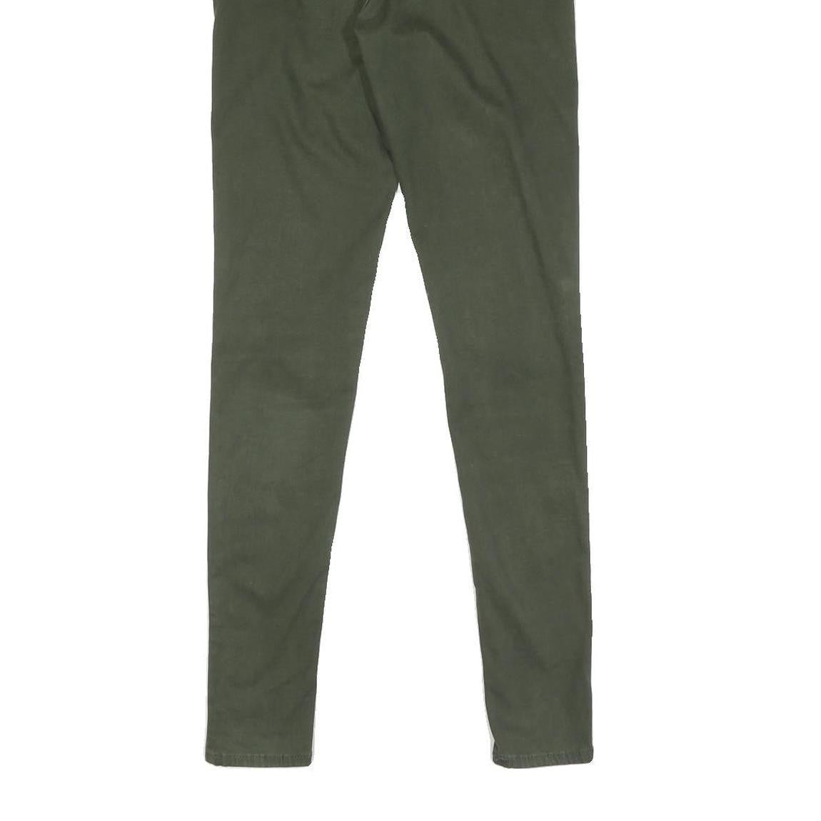 LEVI'S Womens Cotton Blend Green Regular Skinny Trousers W27 L29 Zip Closure