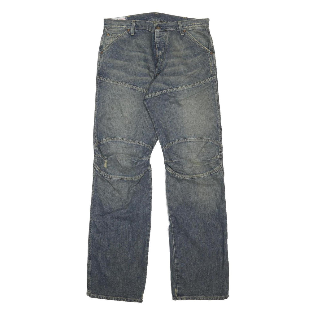 JET LAG Mens Relaxed Denim Jeans Blue W34 L34 Distressed Button Closure