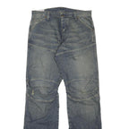JET LAG Mens Relaxed Denim Jeans Blue W34 L34 Distressed Button Closure
