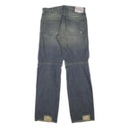 JET LAG Mens Relaxed Denim Jeans Blue W34 L34 Distressed Button Closure