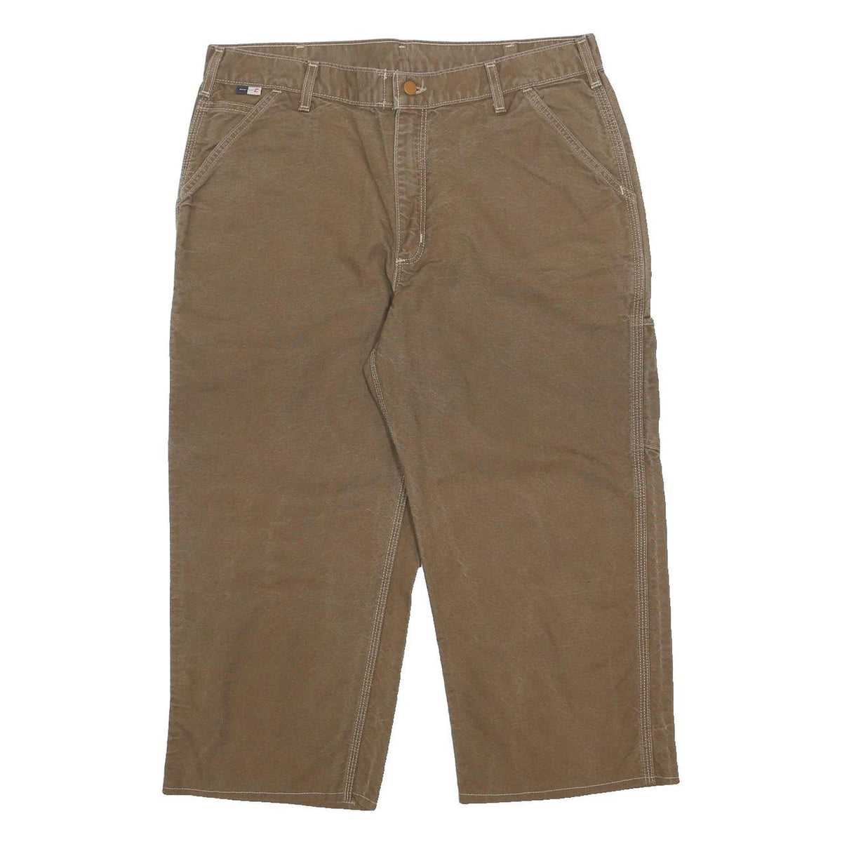 CARHARTT Mens Cotton Brown Relaxed Straight Trousers W36 L22 Workwear Utility