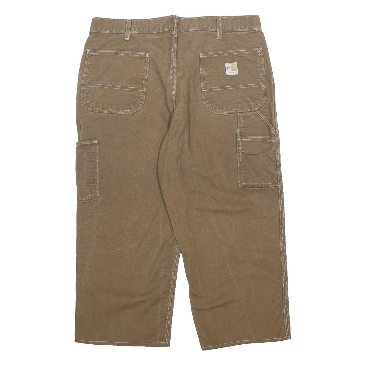 CARHARTT Mens Cotton Brown Relaxed Straight Trousers W36 L22 Workwear Utility