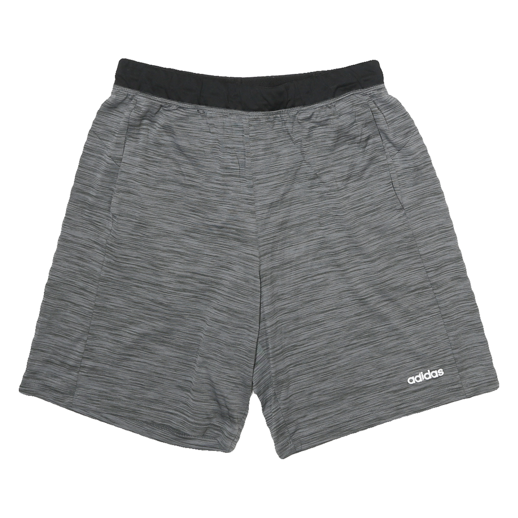 ADIDAS Mens Grey Casual Shorts L W28 Polyester Blend Comfort Fit Sports