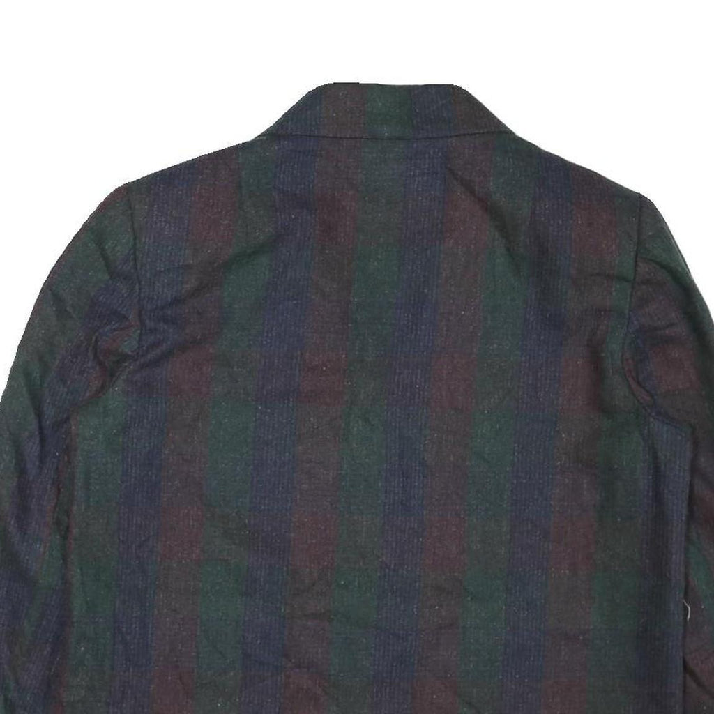 PEABODY HOUSE Mens Green & Blue Striped Wool Jacket M Woven Button Blazer