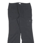 DOCKERS Womens Black Cotton Blend Regular Wide-Leg Trousers W32 L32 Casual Zip